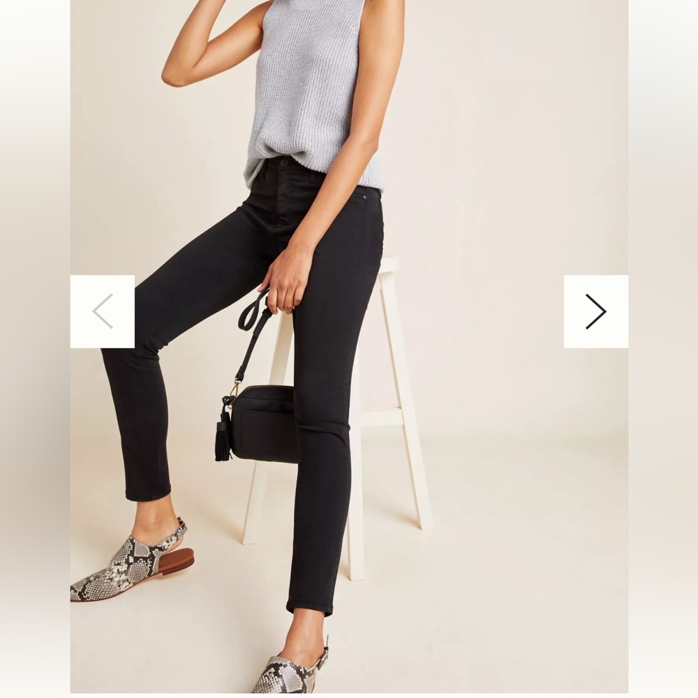 AG Anthropologie The Abbey Sateen High-Rise Skinny Ankle Jeans